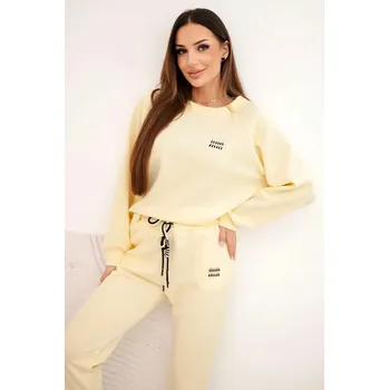 Dámská halenka Dámská souprava z viskózy s mikinou a kalhotami žlutý UNI