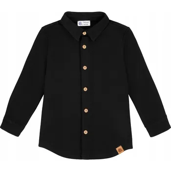 Chlapecká košile TuSzyte dětská košile s dlouhým rukávem bavlna černá, velikost 104