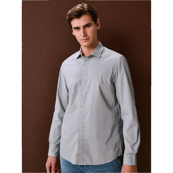 Pánské oblečení Sinsay - Košile s dlouhým rukávem se vzorem - šedá - 459HS-85X - 459HS-85X-2XL