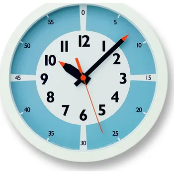 Hodiny Lemnos, Nástěnné hodiny Fun Pun Color 24,8 cm nebově modré - Formadore