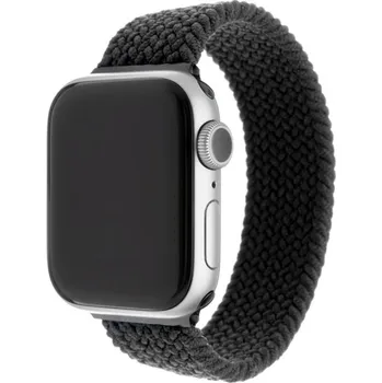 Elastický nylonový řemínek FIXED Nylon Strap pro Apple Watch 42/44mm, velikost XS, černý