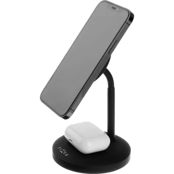 Stojánek s bezdrátovým nabíjením 2v1 FIXED MagStand s podporou uchycení MagSafe, 15W+5W, černý