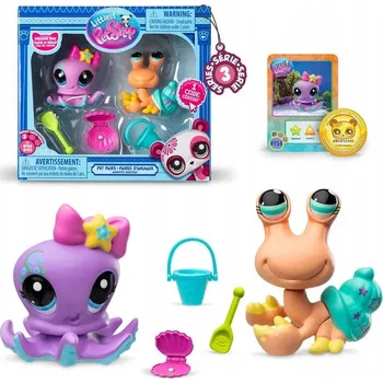 Figurka LITTLEST PET SHOP S.3 SET 2 figurky zvířátek #154 Chobotnice #155 Krab