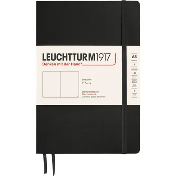 Diář Leuchtturm 1917, Notes hladký v měkké vazbě Leuchtturm 1917 A5, 123 stran, černý, 80 g/m² - Formadore