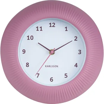 Karlsson, Nástěnné hodiny Tender Rib, světle růžové - Formadore