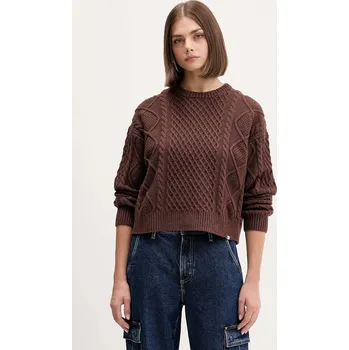 Dámský svetr Svetr s příměsí vlny Guess Jeans W5BR09.Z0561 hnědá 89X, vel. XS