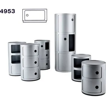 Zásuvkový kontejner Kartell, Modul Componibili kulatý nízký bílý - Formadore