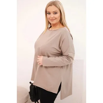 Dámská halenka Dámská bavlněná blůza Plus Size asymetrická s dlouhým rukávem fango UNI