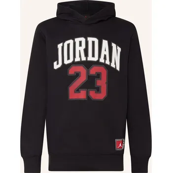 Dámská mikina Jordan Dětská Mikina S Kapucí, černá / bílá / červená, 152