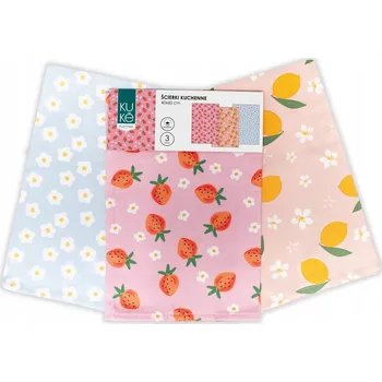 Utěrka FARO SADA KUCHYŇSKÝCH UTĚREK BAVLNĚNÝCH KUKE CITRONY JAHODY 3 KS