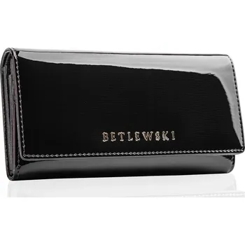 Peněženka Dámská kožená peněženka Betlewski černá lakovaná velká s RFID