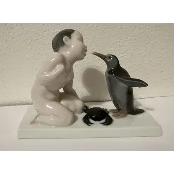 Porcelánová soška Chlapec s tučňákem Rosenthal