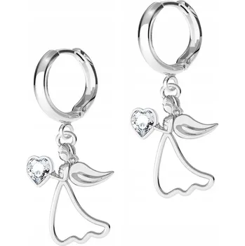 Náušnice Stříbrné náušnice Anděl se Srdcem 925