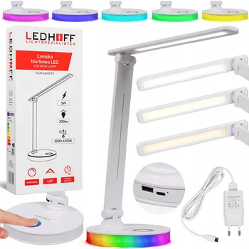 Lampička Stolní lampička Ledhoff LED stolní lampa bílá, výkon až 5 W