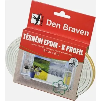 Těsnění do okna a dveří DEN BRAVEN Těsnící profily z EPDM pryže Varianta: P-profil 9x5,5x100 hnědá DB B478RL