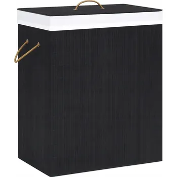 Koš na prádlo Bambusový koš na prádlo černý 52 x 32 x 62,5 cm, objem 100 l