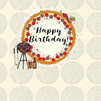 Obraz Clear Creations Přání čtverec CL0212 Narozeniny Grilování