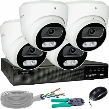 Bezpečnostní kamera Monitorovací sada 4 IP kamer 8MP 4K POE Detekce lidí a vozidel bez HDD