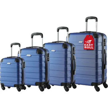 FurniGO Sada 4 ks cestovních kufrů – modrá