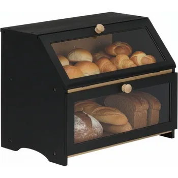 chlebník Dřevěný chlebník SPRINGOS KI0161 černý