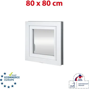 Okno Plastové okno 80x80 cm (800x800mm) otevíravé i sklopné levé bílé TROJSKLO Trocal