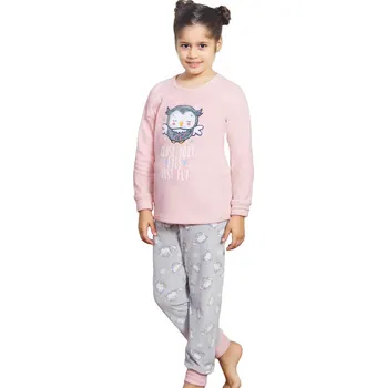Dívčí pyžamo Pyžamo extra teplé hřejivé holčičí Sovička 1T0406 růžová 110-116-5-6-let