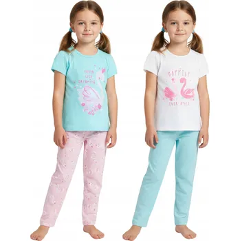 Chlapecké pyžamo 2x Modré pyžamo s labutěmi, velikost 6-7 let (122 cm)