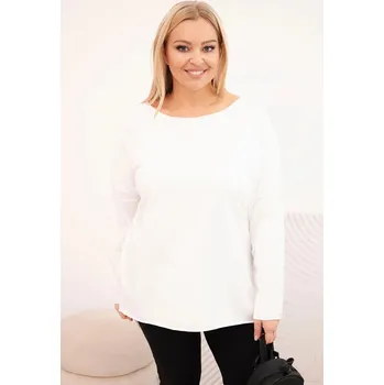 Dámské oblečení Dámská blůza Plus Size asymetrická s dlouhým rukávem bílá UNI