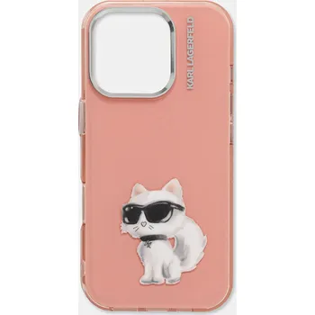 Obal na telefon Karl Lagerfeld iPhone 16 Pro KLHCP16LHMCHAQP růžová 30X, vel. ONE SIZE
