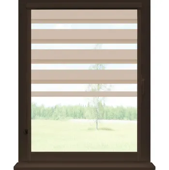 Roleta Dekodum Roleta den a noc v hnědé kazetě soft, barva látky Ecru Šířka (cm): 30, Výška (cm): Standardní (do 150 cm), Strana mechanismu: Levá