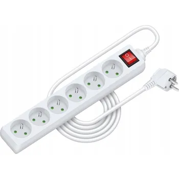 Prodlužovací kabel Prodlužovací Kabel s přepěťovou ochranou Retlux 3m, 6 ks bílý