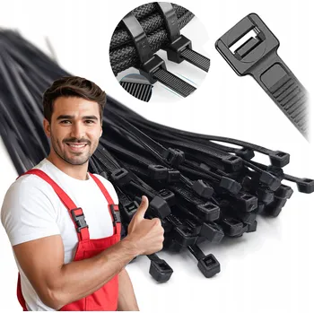 Organizace kabelů VELMI SILNÉ UPÍNACÍ PÁSKY QBA STAHOVACÍ PÁSKY4,7x450 mm 100 KS ODOLNÉ ČERNÉ