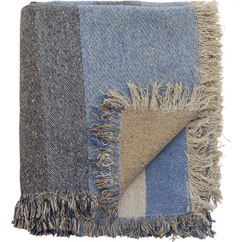 Přehoz na lůžko Bloomingville, Přehoz Maji z recyklovaného materiálu 160 x 130 cm sytě modrý - Formadore