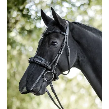 Koňská maska proti hmyzu Maska na nos proti mouchám s UV ochranou, Waldhausen Barva: černá, Velikost: VB Ochrana nozder před hmyzem a sluncem