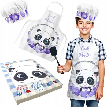 Kuchyňská zástěra DĚTSKÁ KUCHYŇSKÁ ZÁSTĚRA OCHRANNÁ ZÁSTĚRA NA MALOVÁNÍ + ČEPIČKA