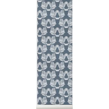 Ferm Living, Tapeta Birds tmavě zelená - Formadore