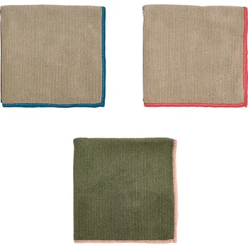 OYOY, Utěrky na nádobí Mundus, 30 x 30 cm, šedo-zelené, 3 ks - Formadore