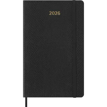 Diář Moleskine Týdenní diář Moleskine Mamba 2026 12M, s měkkou vazbou, hadí kůže L, černý, v dárkové krabičce