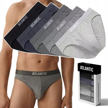 Slipy Pánské slipy 5 PÁRŮ Sportovní Bavlněné Slipy ATLANTIC 5BMP-094 - XXL