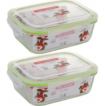 Dóza na potraviny 2x NÁDOBA NA POTRAVINY SKLENĚNÁ 1040 ml OBĚDOVÝ BOX ŽÁRUVZDORNÝ SNÍDAŇOVÝ BOX