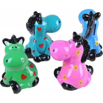 Pokladnička Keramická kasička HKM koník 15 cm Barva: Zelená