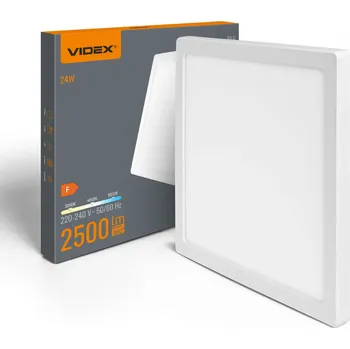 Plafon LED Svítidlo stropní 24W 2500lm CCT 140° čtverec přisazené Bílá Videx