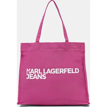 Kabelka Bavlněná kabelka Karl Lagerfeld Jeans A1W50002 růžová 42X, vel. ONE SIZE