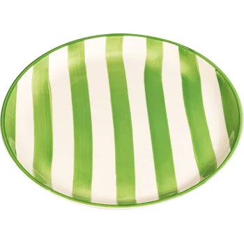 Talíř Zafferano, Jídelní talíř Lido Righe s pruhy 28 cm zelený - Formadore
