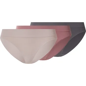 Dámské spodní prádlo esmara® Dámské bezešvé kalhotky, 3 kusy (šedá/růžová/béžová, S(36/38))