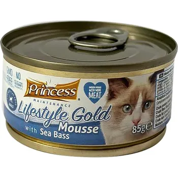 Krmivo pro kočku PRINCESS LIFESTYLE GOLD MOUSSE -SEABASS 85G