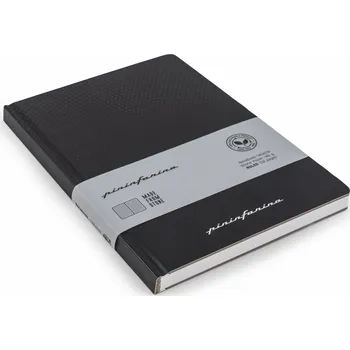 Diář Pininfarina Segno, Notes v tvrdých deskách z kamenného papíru voděodolný Pininfarina Hard, linkovaný, A5, 128 stran, černý - Formadore