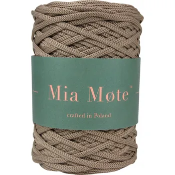 Příze Polyesterová šňůra pletená pro makramé plochá na kabelky karamelová 5mm 100m