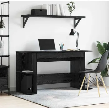 Psací stůl vidaXL Stůl s policí Jiný Černý dub 140 x 50 x 75 cm Kompozitní dřevo [879649]