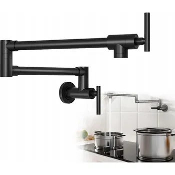 Vodovodní baterie Nástěnná kuchyňská baterie Berg pot filler černá